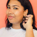 Celestial Oblong 3D Huggie Hoop Earrings 4