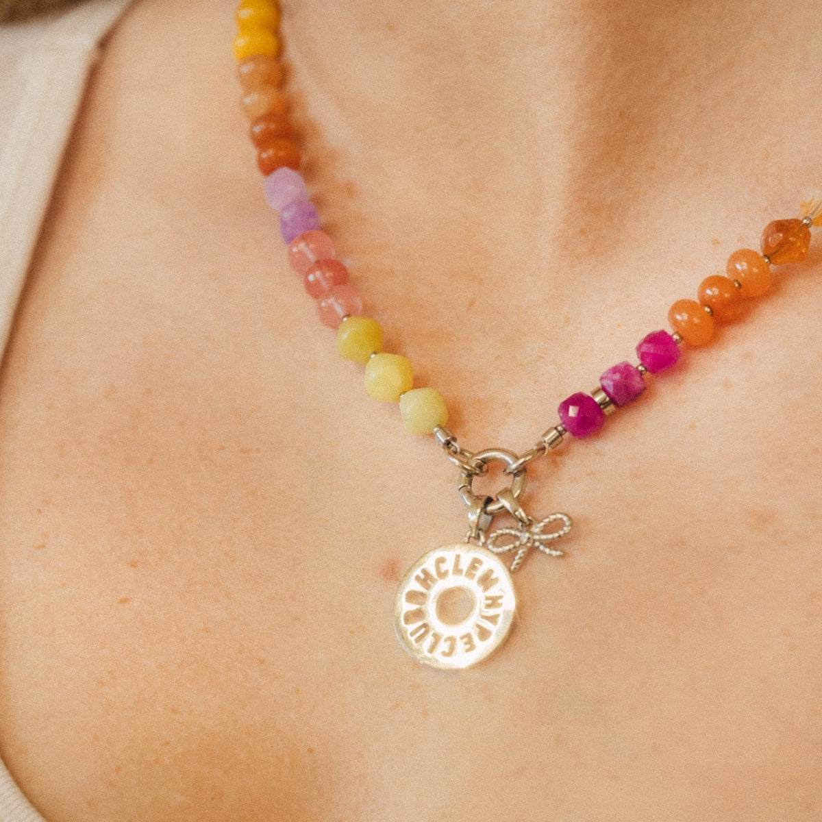 Rope Bow Necklace Charm