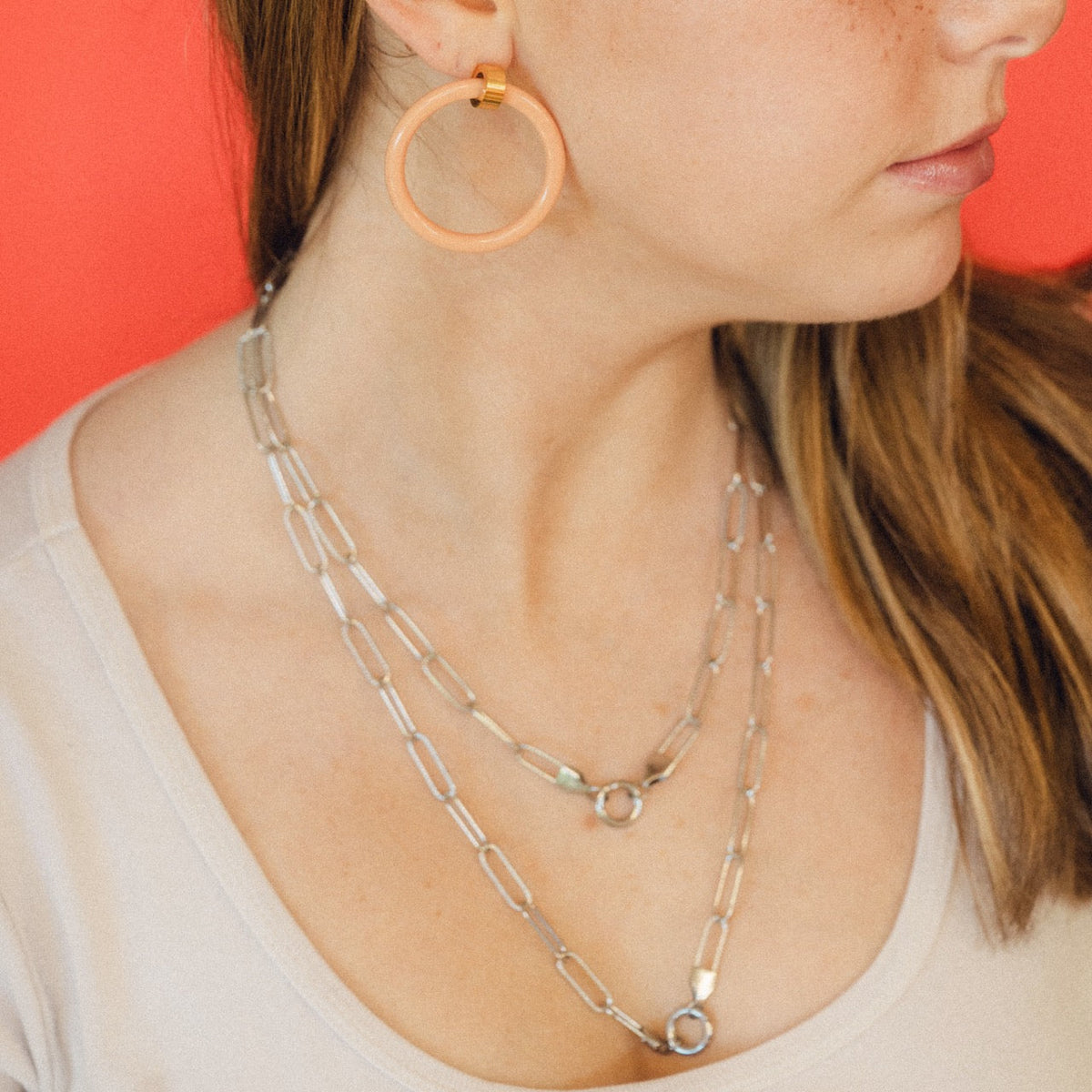 Textured Paperclip Necklace