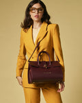 Oriana (eggplant) - Italian calf leather women's handbag (with shoulder strap) 9