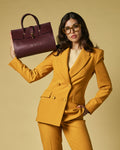 Oriana (eggplant) - Italian calf leather women's handbag (with shoulder strap) 3