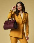 Oriana (eggplant) - Italian calf leather women's handbag (with shoulder strap) 1
