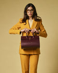 Oriana (eggplant) - Italian calf leather women's handbag (with shoulder strap) 8