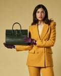 Oriana (green) - Italian calf leather women's handbag (with shoulder strap) 2