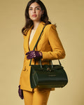 Oriana (green) - Italian calf leather women's handbag (with shoulder strap) 7