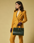 Oriana (green) - Italian calf leather women's handbag (with shoulder strap) 8