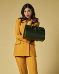 Oriana (green) - Italian calf leather women's handbag (with shoulder strap) 6