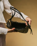 Ornella (black) - Italian calf leather women's crossbody bag (with shoulder strap) 4
