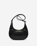 Ornella (black) - Italian calf leather women's crossbody bag (with shoulder strap) 1