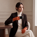 P2666 (orange) – Women’s unlined Italian lambskin leather dress gloves 5