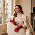 P2666 (red) - Women’s unlined Italian lambskin leather dress gloves 4