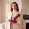 P2666 (red) - Women’s unlined Italian lambskin leather dress gloves 6