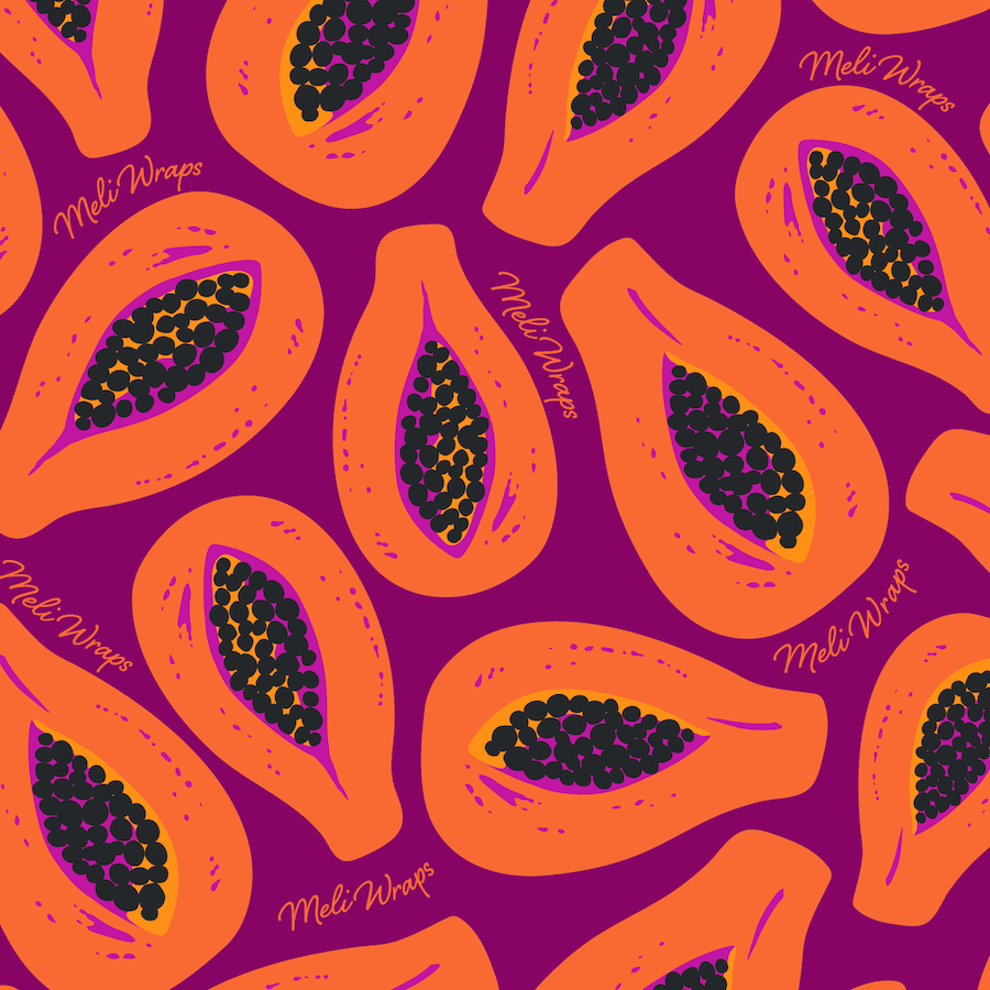 Papaya Swedish Dish Cloth Set of 3