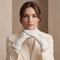 PZ01G (white) – Unlined Italian lambskin embroidered dress gloves 3