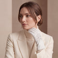 PZ01G (white) – Unlined Italian lambskin embroidered dress gloves 5