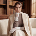 PZ01P (white) - Unlined embroidered Italian lambskin leather gloves 3
