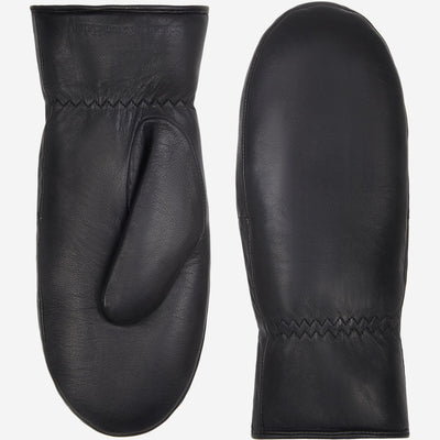 Paris (black) – Sheepskin leather mittens with lambswool lining and touchscreen feature, by Leather Gloves Online