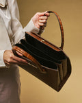 Patrizia (brown) - Italian calf leather womens handbag (with shoulder strap) 4
