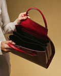 Patrizia (red) - Italian calf leather womens handbag (with shoulder strap) 5
