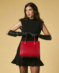 Patrizia (red) - Italian calf leather womens handbag (with shoulder strap) 6