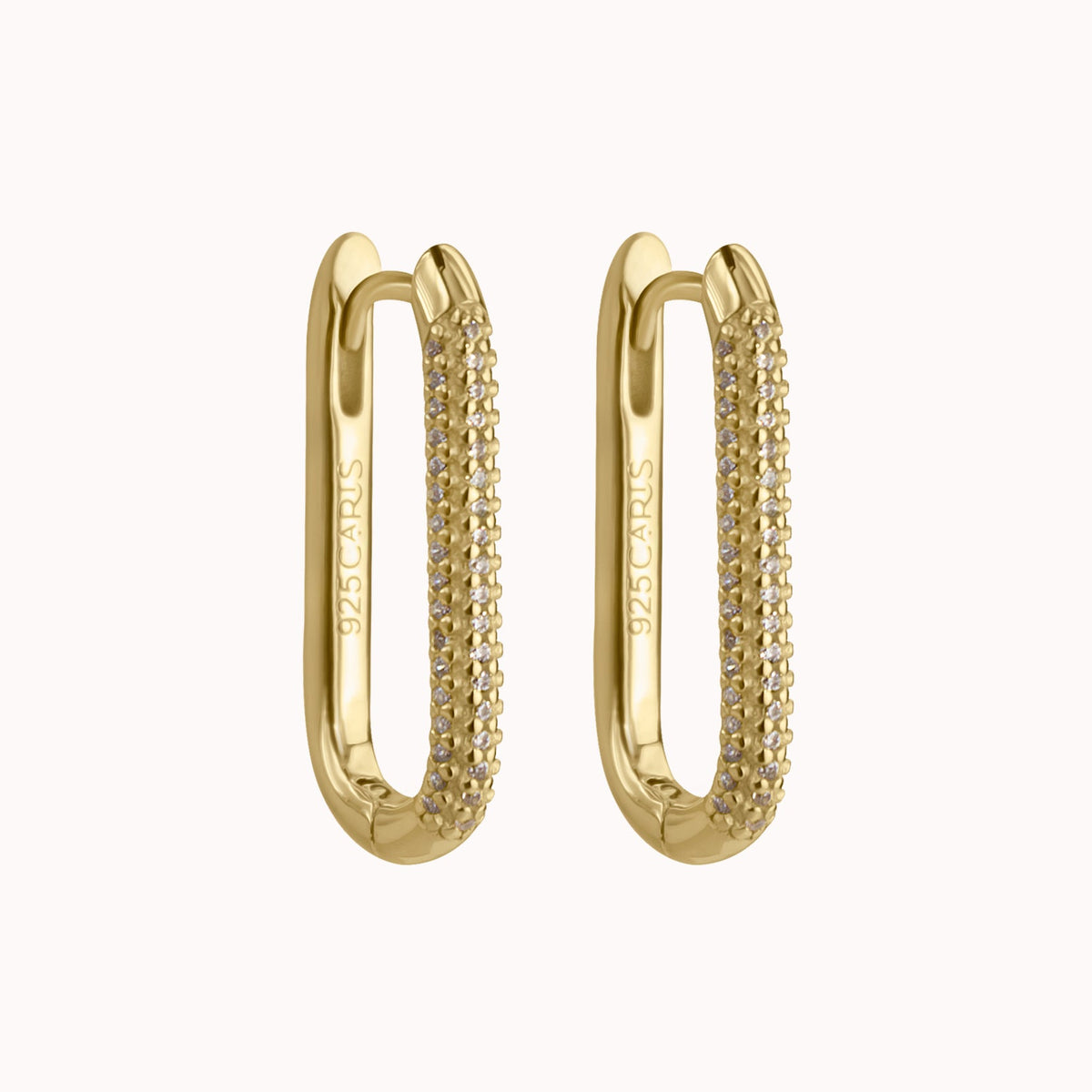 Pavé Paperclip Hoop Earrings