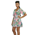 Floral V- Neck Summer Mini Dress 2
