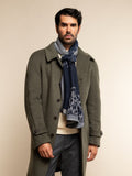 Federico (grey/blue) - Warm and soft Italian scarf from wool blend 7