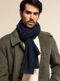 Bruno (blue) - Warm and soft Italian scarf from wool blend 2