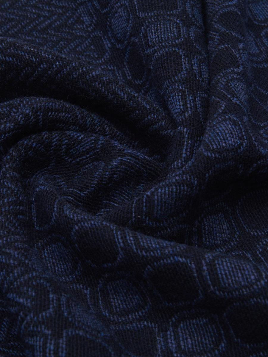 Bruno (blue) - Warm and soft Italian scarf from wool blend
