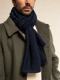 Bruno (blue) - Warm and soft Italian scarf from wool blend 7