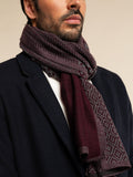 Bruno (grey/red) - Warm and soft Italian scarf from wool blend 8
