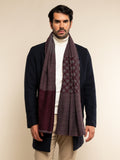 Bruno (grey/red) - Warm and soft Italian scarf from wool blend 9