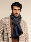 Romeo (blue/grey) - Italian warm and soft scarf made from 100% wool 9