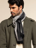 Romeo (blue/grey) - Italian warm and soft scarf made from 100% wool 2