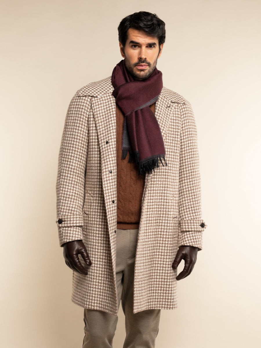 Romeo (red/grey) - Italian warm and soft scarf made from 100% wool