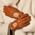 Raffaella (brown) – Luxurious Italian peccary driving gloves 6