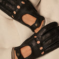 Raffaella (black) – Luxurious Italian peccary driving gloves 8