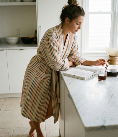 Rainbow Linen Cotton Robe, by Eastern Woven