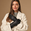 Raya (black) – Deerskin leather gloves with warm wool lining 8
