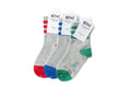 Heather Grey & Red Stripe Socks 2