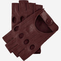 Rossana (cordovan) - Italian fingerless lambskin leather driving gloves 1