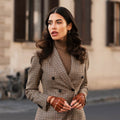 Rossana (cognac) - Italian fingerless lambskin leather driving gloves 4