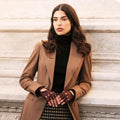 Rossana (cordovan) - Italian fingerless lambskin leather driving gloves 4