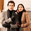 Rossana (cordovan) - Italian fingerless lambskin leather driving gloves 5