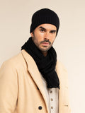 Napoli (black) - Italian 100% cashmere ribbed scarf (unisex) 7