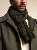 Napoli (dark green) - Italian 100% cashmere ribbed scarf (unisex) 10
