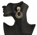 Gold Stripped African Drop Earrings 3