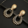 Gold Stripped African Drop Earrings 2