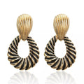 Gold Stripped African Drop Earrings 1