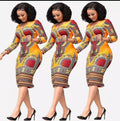 African Print Dashiki Midi Dress 1